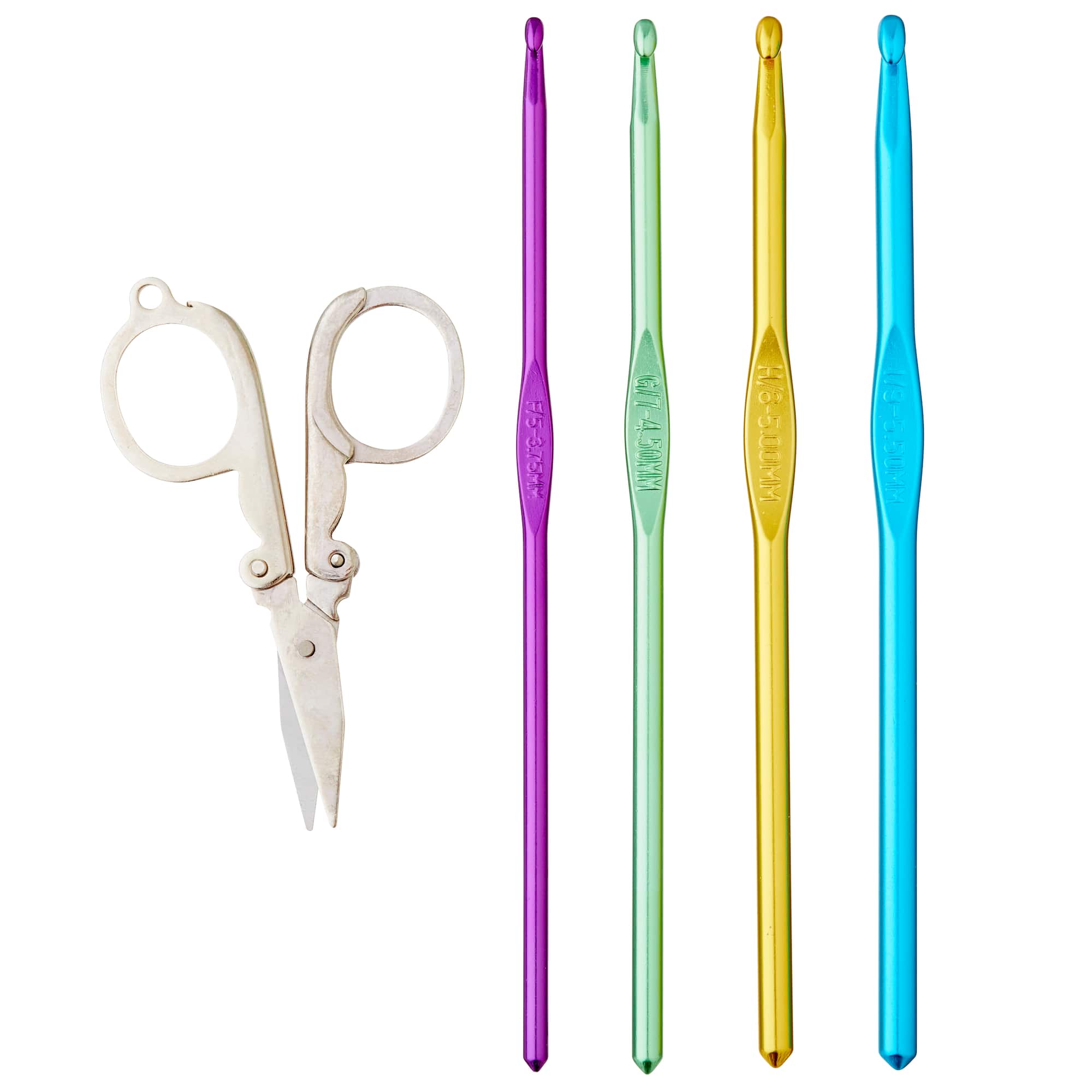 Aluminum Crochet Hook Set with Scissors by Loops & Threads®